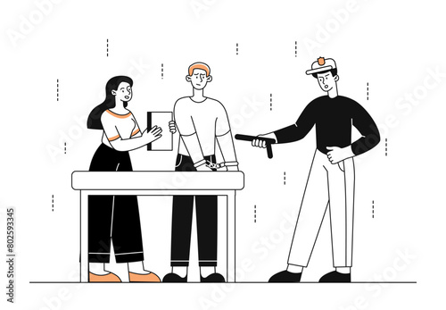 Lawyer with criminal vector linear