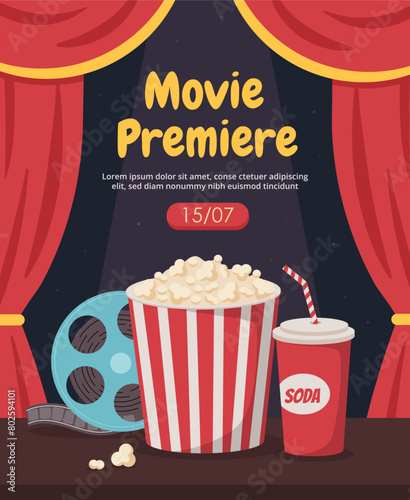 Movie premiere vector poster