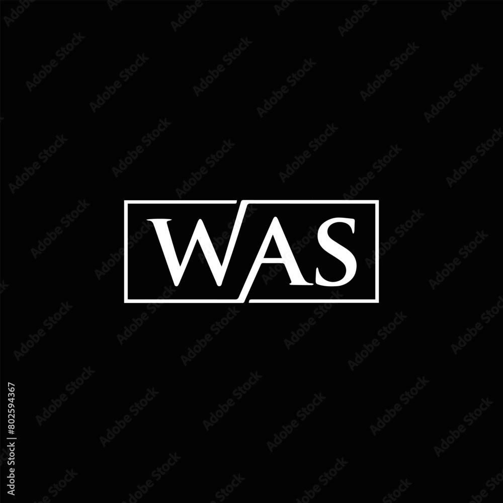 WAS set ,WAS logo. W A S design. White WAS letter. WAS, W A S letter logo design. Initial letter WAS letter logo set, linked circle uppercase monogram logo. W A S letter logo vector design.	