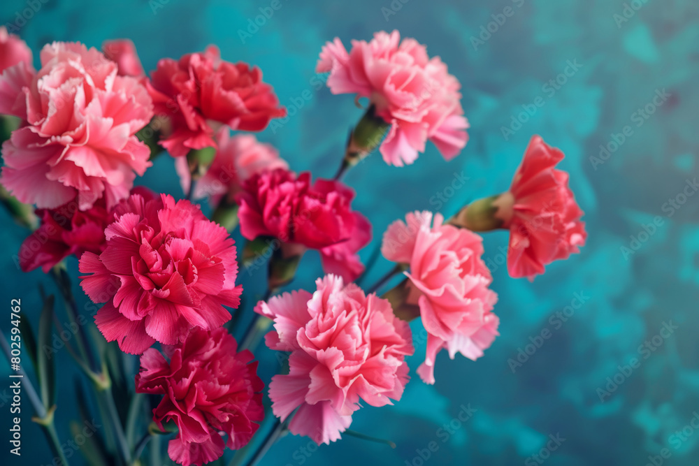 carnation flowers in pink and red for Mother's Day love gift