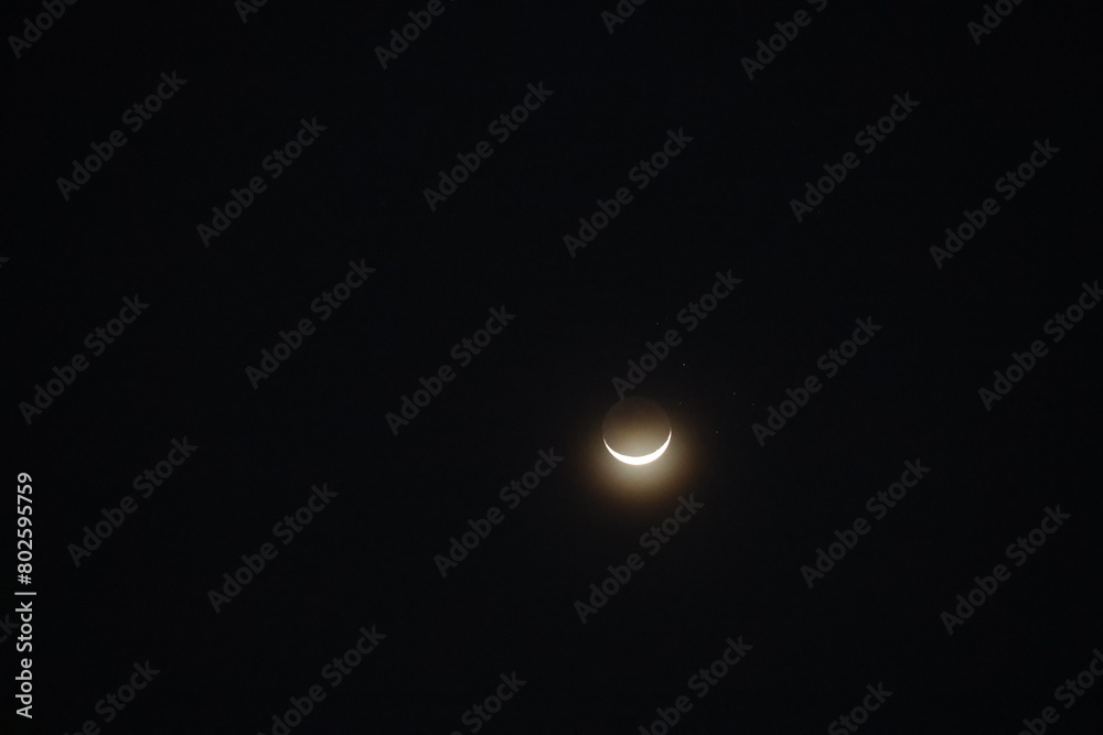 Waxing crescent moon with earthshine Waxing crescent moon with earthshine