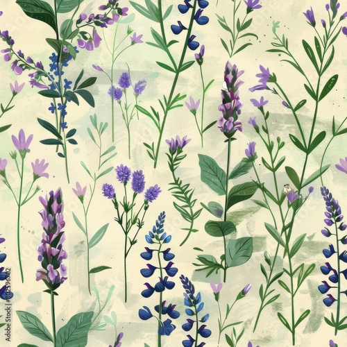 Beautiful Lavender Fields and Wildflowers Craft Paper Design