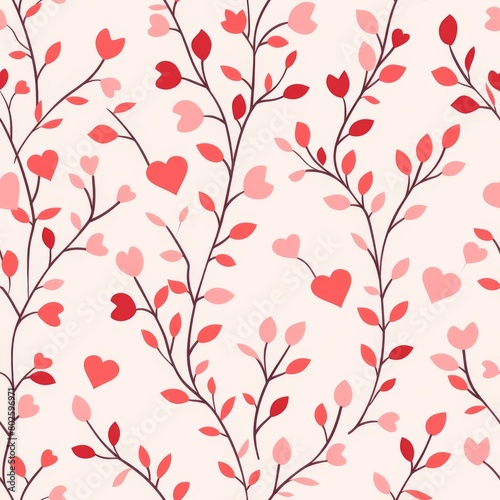Simple Seamless Cute Valentine's Day Pattern in Light Pink
