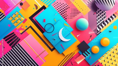 Colorful Background With Variety of Objects