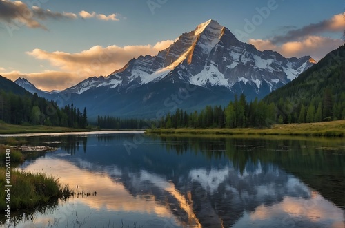 lake in the mountains Alpine Majesty A Glimpse into Nature's Grandeur © Dove