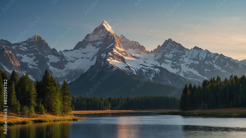 lake and mountains Alpine Majesty A Glimpse into Nature's Grandeur