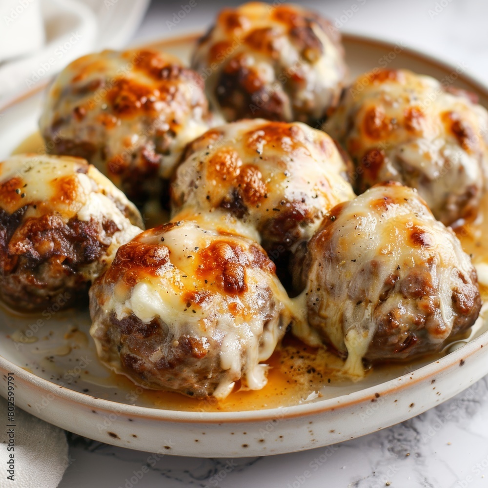 smoky cheesy stuffed meatballs look freshly smoked, with visible hints of melted mozzarella cheese peeking out smoky cheesy stuffed meatballs look freshly smoked, with visible hints of melted mozzarella cheese peeking out