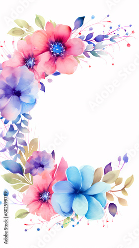 Watercolor floral border