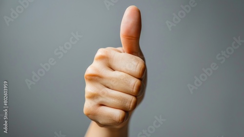 Negative space forms the outline of a thumbs-up symbolizing positive customer ratings.