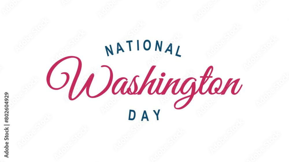 National Washington Day Text Animation. Great for National Washington Day Celebrations with transparent background, for banner, social media feed wallpaper stories National Washington Day Text Animation. Great for National Washington Day Celebrations with transparent background, for banner, social media feed wallpaper stories