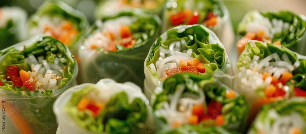 spring roll filled with fresh ingredients spring roll filled with fresh ingredients