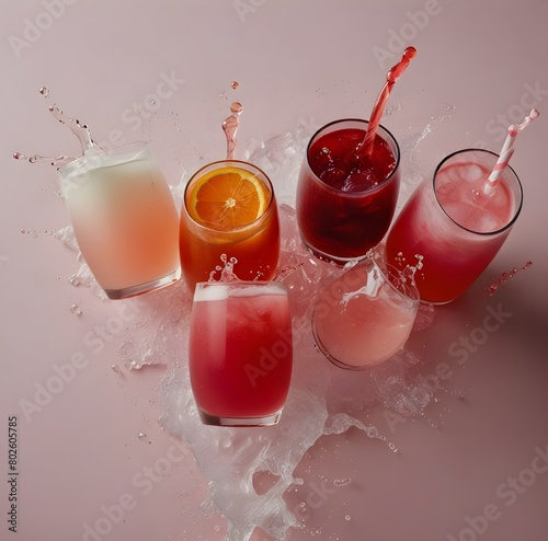 juice in glass with cherry photo