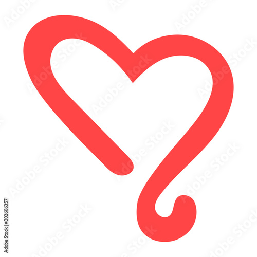 Open outline heart