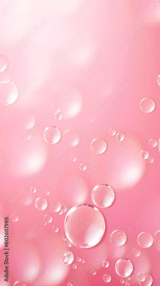 Pink background with bubbles floating in the air Pink background with bubbles floating in the air