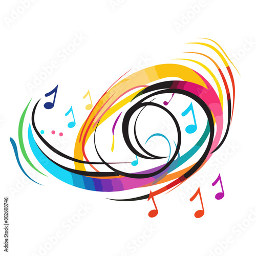 An icon representing music notes, rendered in a vector style with multiple notes on staves