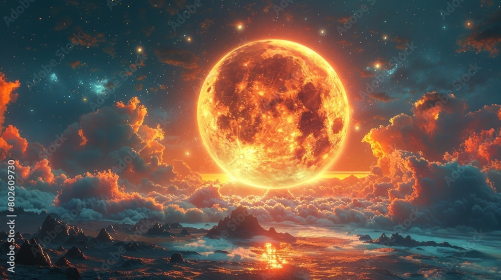 Obraz premium AI-crafted future, vibrant technological marvels, space expeditions beyond earth, AI Generative
