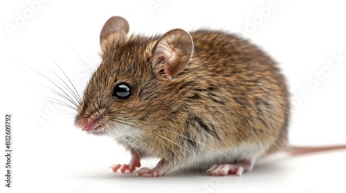 Close-up of a striped field mouse, isolated, showcasing its distinctive markings and curious eyes, AI Generative © sorapop
