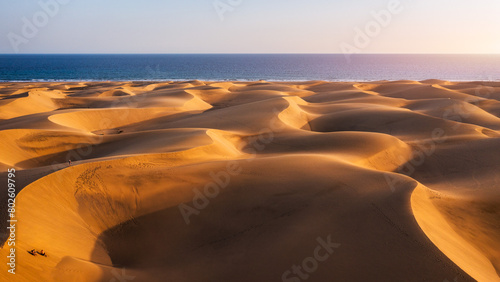 View of the Natural Reserve of Dunes of Maspalomas  in Gran Canaria  Canary Islands  Spain. Beautiful view of Maspalomas Dunes on Gran Canaria  Canary Islands  Spain.