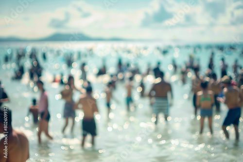 blurred photograph of crowded Island.