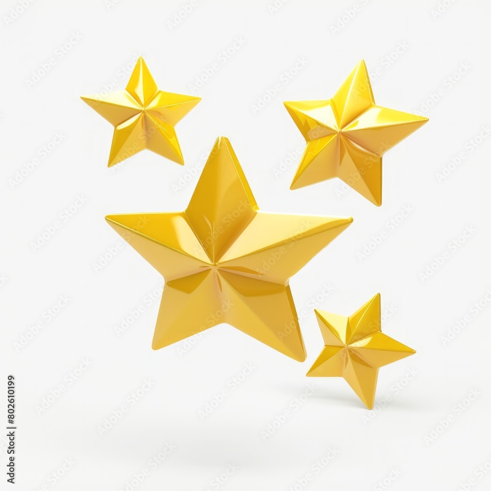 Imagine a 3D render of three yellow stars, AI Generative Imagine a 3D render of three yellow stars, AI Generative