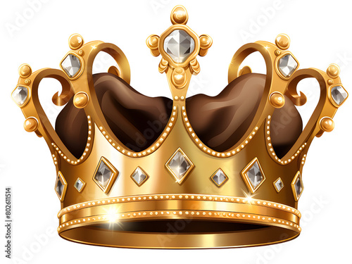 kings crown golden color isolated with transparent background