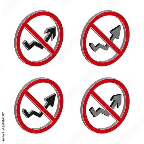 Free Download Prohibited direction signs. Vector forbidden arrows set. No turning symbols. - GFXLoad