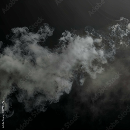 Light whispy steam on a black background