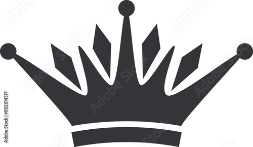 King crowns icon silhouette, queen tiara, royal crown logo. Power dynasty royalty emblem, vintage heraldic black symbols vector set photo