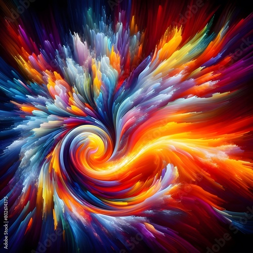 Fusion flare abstract colorful shapes background display of vibrant hues and dynamic patterns