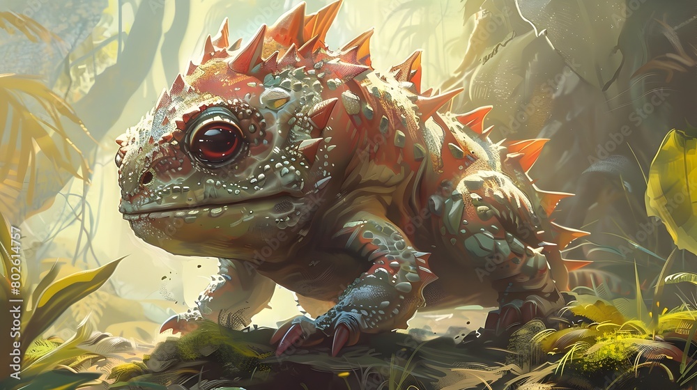 Bizarre Alien Megafauna in Hostile Jungle Environment Conceptual Digital