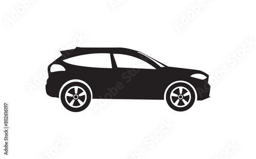 Car icon symbol Flat vector illustration silhouette. concept of auto  view  sport  race  transport  and automobile vector illustration.