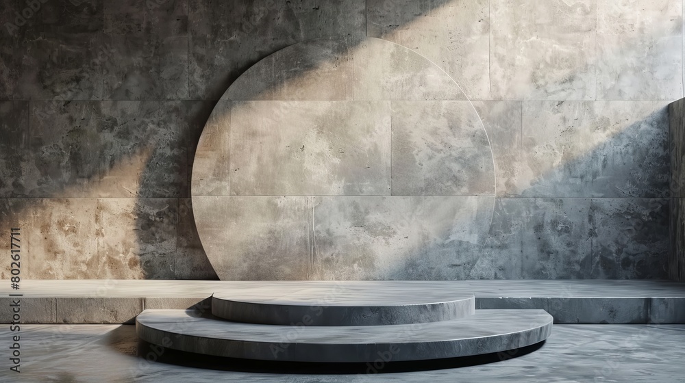 Minimalist podium, 3D rendered for commercial exhibit