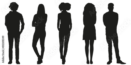 People Silhouettes vector set 122