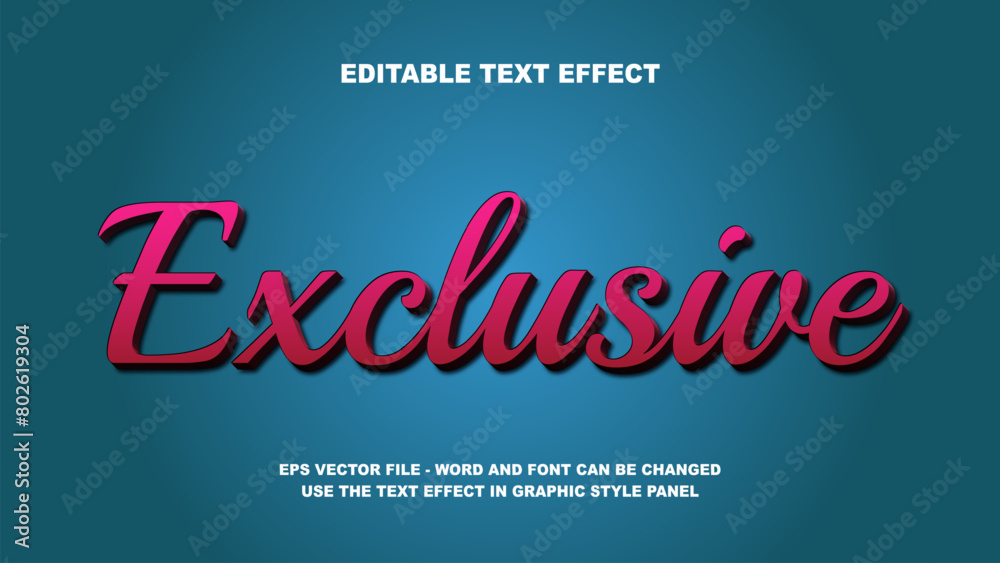 Editable Text Effect Exclusive 3D Vector Template