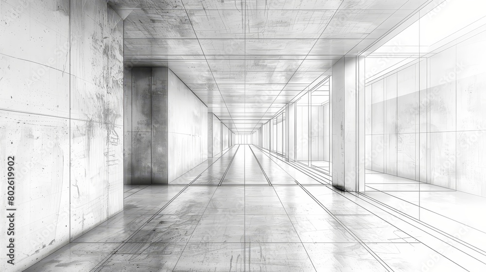 Architectural Sketch, Home Concept 3D Rendering Architectural Sketch, Home Concept 3D Rendering