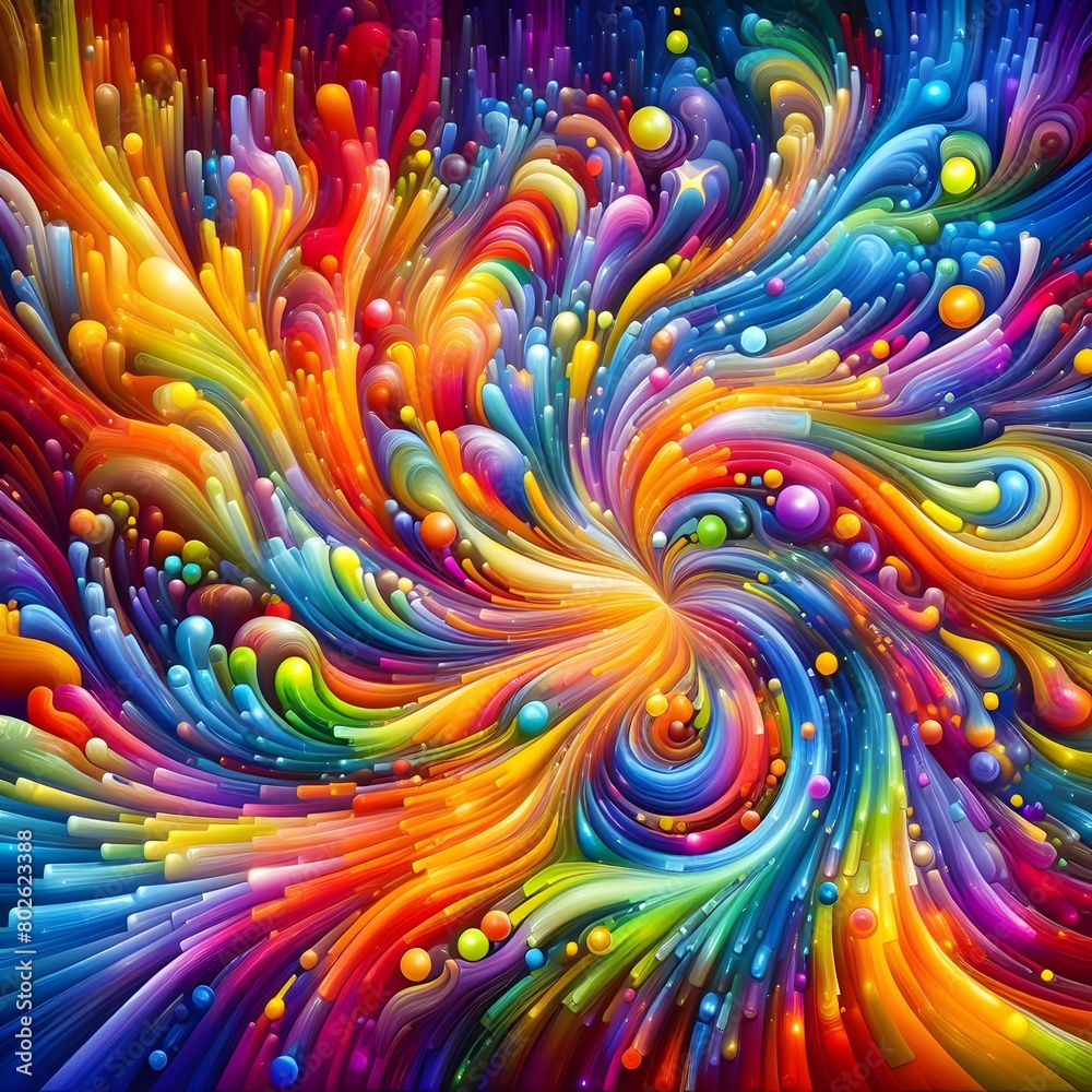 Glowing Geode featuring abstract colorful shapes shimmering and converging in a luminous display of radiant hues and dynamic patterns Glowing Geode featuring abstract colorful shapes shimmering and converging in a luminous display of radiant hues and dynamic patterns