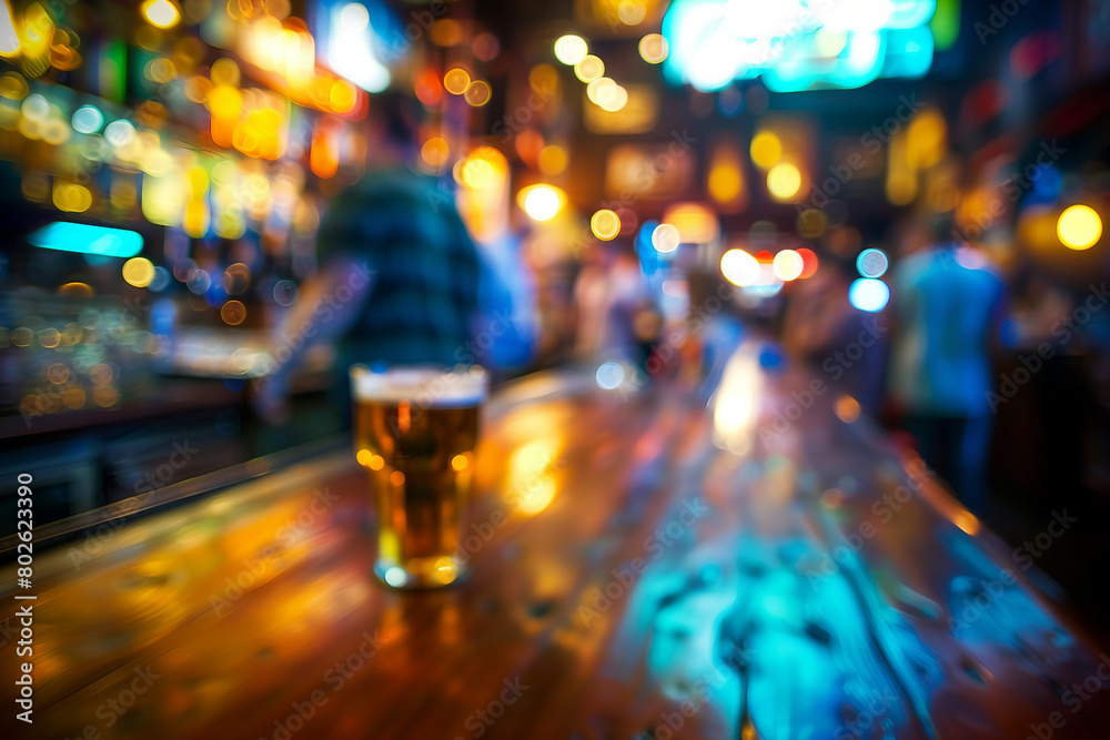blurred scene of crowded Bar.