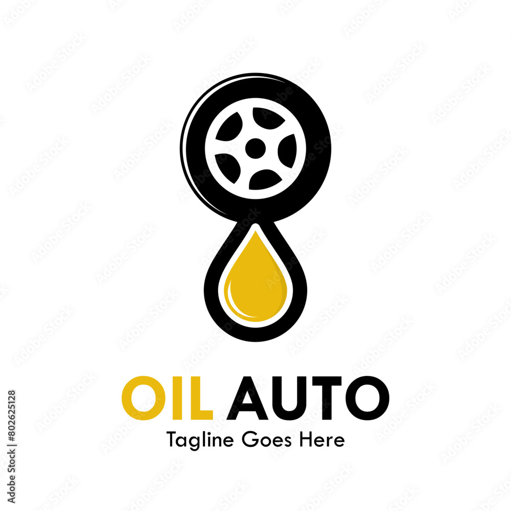Oil auto design logo template illustration