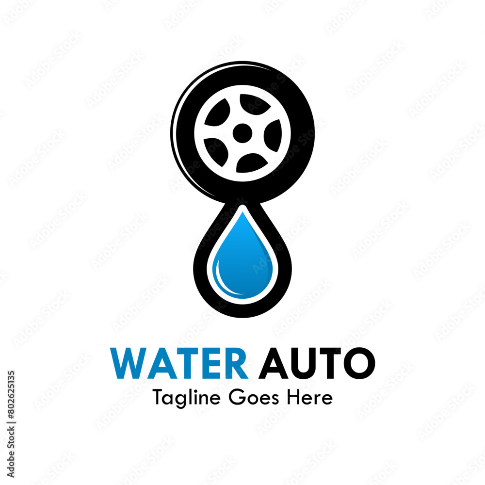Water auto design logo template illustration
