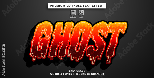 editable text effect style ghost