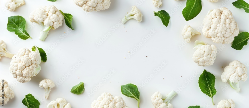 custom made wallpaper toronto digitalTop view of cauliflower on a white background