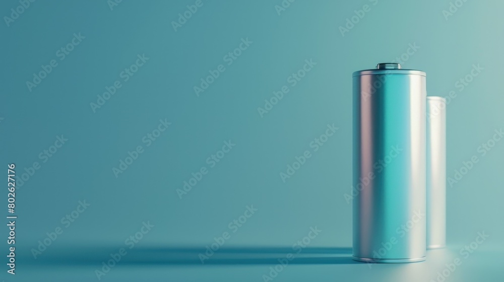 battery isolated on soft blue background. battery isolated on soft blue background.