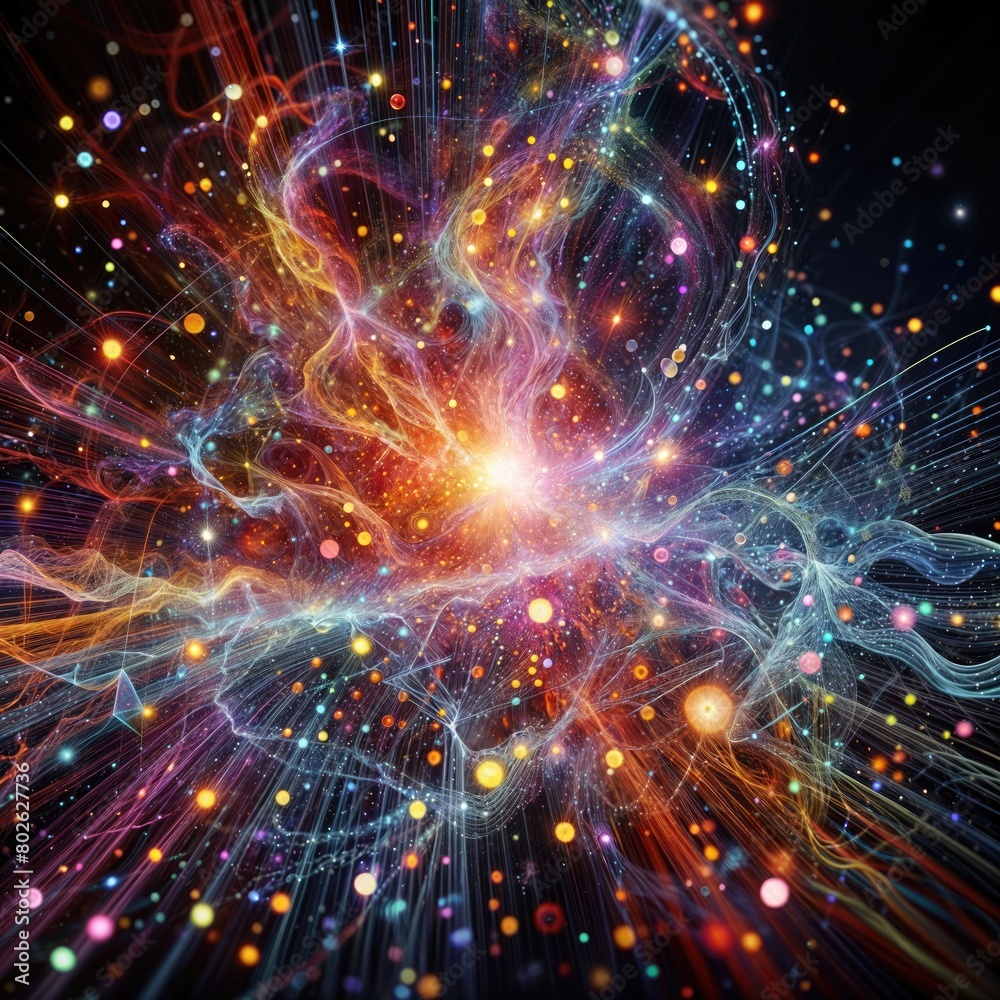 Vibrant abstract burst on a dark backdrop