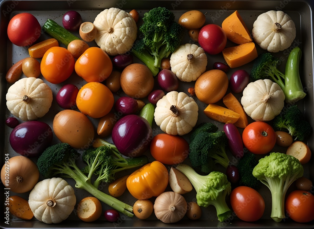 Savor the Harvest: Assorted Vegetables Roasted to Perfection on a Sheet Pan, Your Essential Side Dish Recipe
