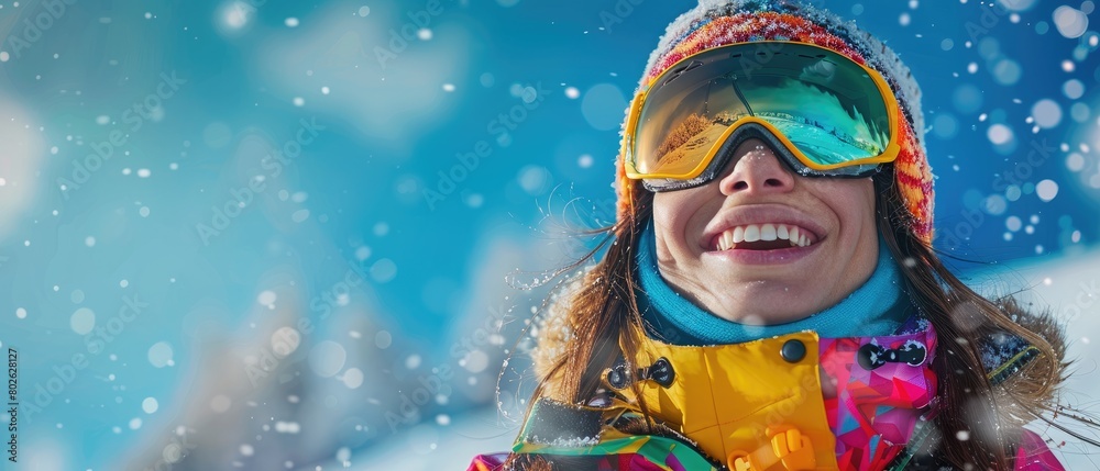 Portrait of a happy female skier enjoying the snow Portrait of a happy female skier enjoying the snow