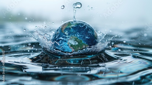 Water drop on planet Earth