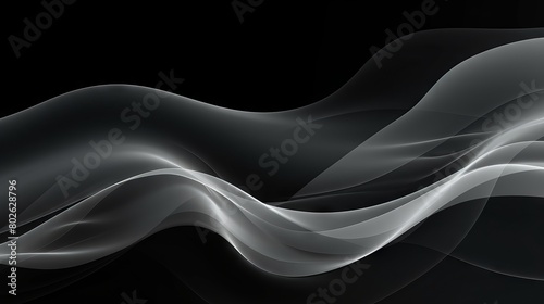 Dynamic monochrome business background: abstract wave design in classic black and white, ideal for presentations, websites, and branding projects