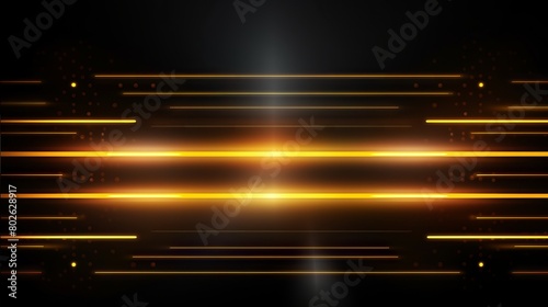 Futuristic perforated technology abstract background with yellow neon glowing lines - vector banner design for business concepts

 photo