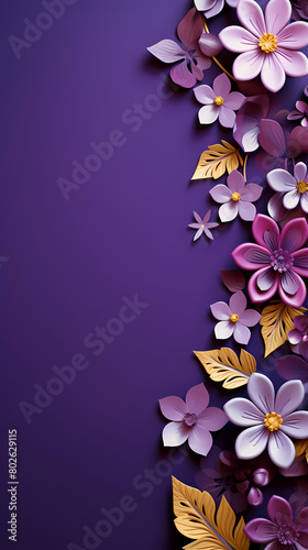 Colorful paper flowers on background  floral background