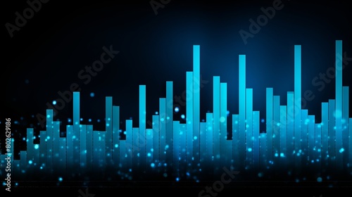 Dynamic blue graph illustrating impressive business growth trends  